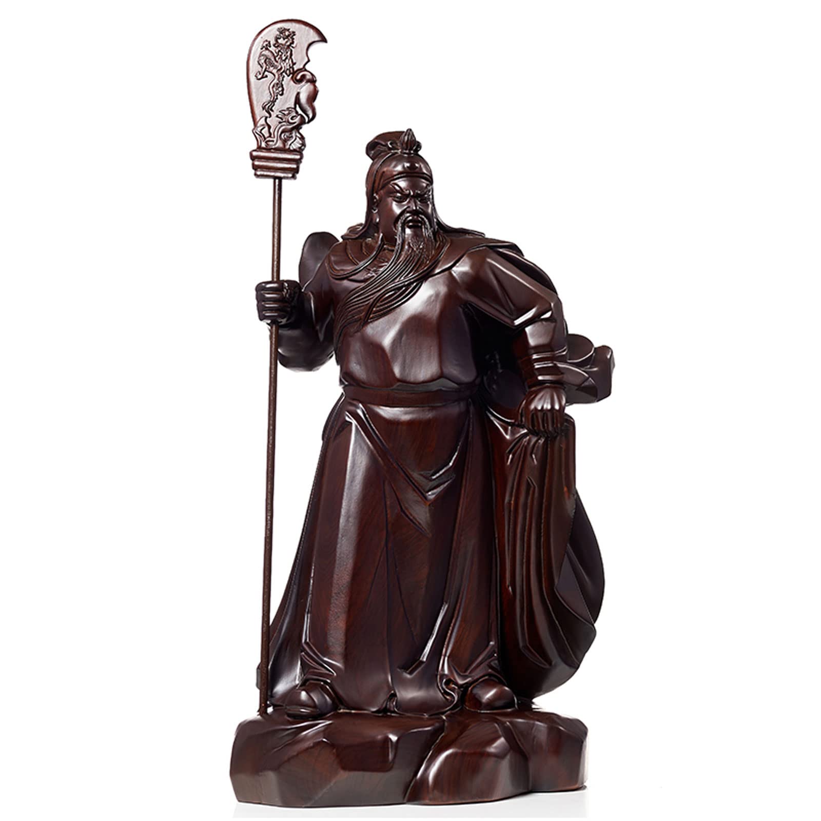 紫檀の関羽彫刻 約30cm